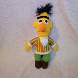 Sesame Street Bert Playskool Plush 12" Stuffed Toy 1985 Vintage